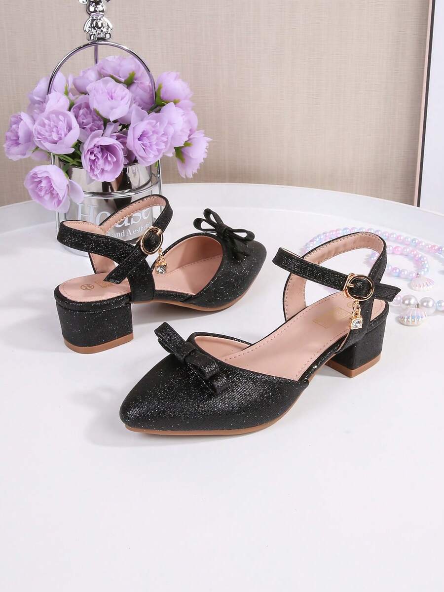 2026 Cute Bowknot Accent Bright Color PU Material Durable Anti-Slip Suitable For Spring, Summer, Autumn Wear, Elegant Party & Holiday New Fashion Kids Shoes