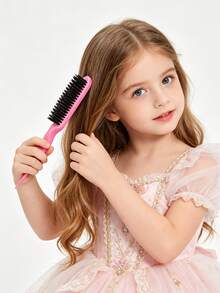 Bộ 2 lược và bàn chải tóc họa tiết da báo, dụng cụ tạo kiểu tóc cho trẻ em, bộ lược đuôi nhọn. - Bộ đồ 2 món họa tiết da báo - Xem 3