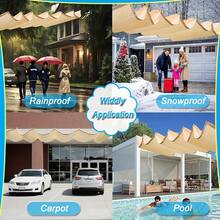 Retractable Awning, Adjustable Polyester Fabric With Buckle Holes, Outdoor Sun Shade, 81-90% UV Protection, Tool-Free Installation, Suitable For Patio, Deck, Garden, UV Canopy, Outdoor Privacy Solution, Design, Camping Equipment - Multicolor - View 4