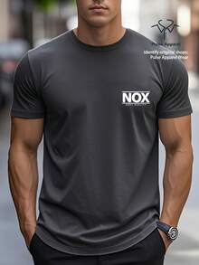 Single Item, Not A 3-Piece Set. This Short-Sleeved T-Shirt Set Is Stylish And Minimalist, Featuring A Prominent "NOX" Logo And The Word "QUALITY" On The Front. The Clean Design Lines Highlight The Competent Aura Of The Modern Urban . Available In Three Classic Colors. - 黑色 - 查看 3