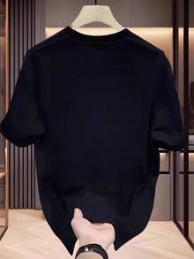 Camiseta de manga corta para hombre\Nueva colección Primavera/Verano 2026\Prenda diaria suave y transpirable, estilo casual, ropa de verano, diseño estampado, tela ligera, esencial para fiestas. - Negro - Ver 2