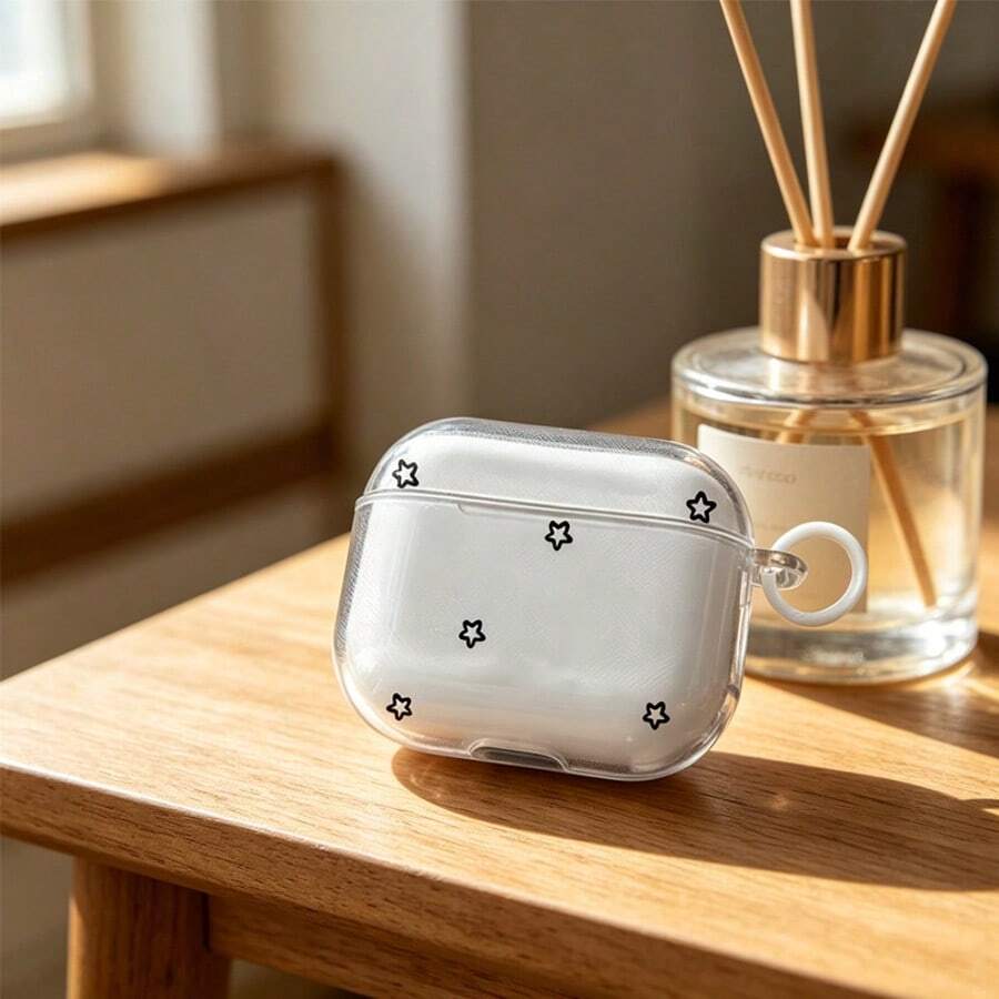 1 chiếc ốp lưng trong suốt hình ngôi sao, phù hợp với tai nghe Bluetooth Apple 4pro thế hệ 1/2/3. - Nhiều màu - Xem 1