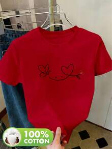 Una camiseta casual de verano para mujer, hecha de 100% algodón, con cuello redondo, transpirable para primavera/verano/otoño, lavable a máquina, adecuada para conjuntos deportivos casuales, cómoda y ligera, camiseta de manga corta para mujer. - Blanco - Ver 7