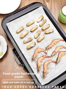 50/100 Sheets Disposable Silicone Baking Paper, Thick Food‑Grade Non‑Stick Oil‑Absorbing Parchment Paper, Heat Water Oil Resistant For Air Fryer Baking Grilling Cake BBQ Picnic Daily Kitchen Use - White - View 9