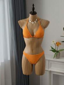 Bộ đồ bơi 3 mảnh phối lưới ombre gợi cảm có dây rút dành cho nữ - Nhiều màu - Xem 5