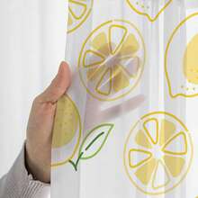 1PC Classic Lemon Slice Curtains, Rod Pocket Light-Filtering Mesh, Bright Citrus-Themed Accents For Kitchen, Dining Room, 52"W * 84"L - Multicolor - View 9