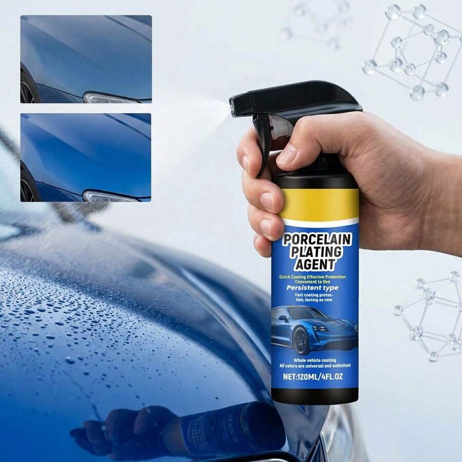 Spray de Recubrimiento Cerámico para Autos 120ml, Descontaminante y Protector de Superficie, Aplicación Rápida, Protección Duradera contra Suciedad y Rayones, Devuelve Brillo Intenso, Compatible con Todos los Colores de Vehículos, Fácil de Usar para Todo el Auto