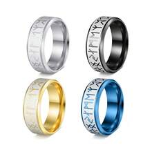1PC Fashionable Nordic Odin Rune Stainless Steel Men's Ring, Men's Jewelry Accessory, Suitable For Weddings And Valentine's Day Birthday Gifts - Multicolor - View 6