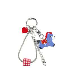 1pc Double-Sided Printed Little Horse Keychain, Multi-Element Chain Pendant, Cartoon Cute Bag Charm Accessory - Multicolor - View 12