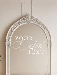 1 pieza Pegatina de espejo personalizada para boda, Cartel de bienvenida para la entrada de la boda, Pegatina de espejo de vinilo personalizada, Pegatina de espejo personalizada para cumpleaños, Cartel de bienvenida personalizado para fiesta de cumpleaños, Pegatina de cartel de bienvenida para fiesta de cumpleaños, Pegatina de espejo de piso, Tabla de asientos - Multicolor - Ver 4