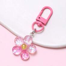 Flower Keychain. Small Flower Bag Charm. Bag Charm. Flower Pendant. Accessories Earphone Case Car Decor Halloween Transparent Flower Keychain Cute Keychain Pendant Bridesmaids Gift - Multicolor - View 10