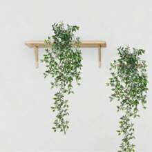 Large Realistic Hanging Potted Green Plant, Lifelike Mandevilla Leaves, Suitable For Home Living Room, Office, Bathroom, Multi-Functional Room Decor, Shelving Accent, Wedding & Birthday Decoration, Spring Greenery Decor - Green - View 4