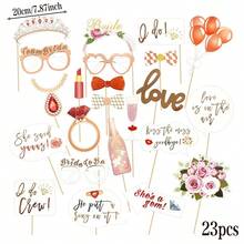 23 Stücke Papier Hochzeitsparty Fotobox Requisiten - Requisiten Set, geeignet für Bankette, Junggesellinnenabschied Dekoration (sortierte Muster) Fotobox Requisiten - Übersicht 2