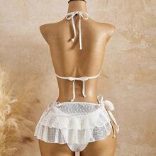 26SS Spring/Summer Vacation Beach Elegant Polka Dot V-Neck Matching Skirt 2 Pieces Set 2026 New Women's Swimwear ArrivalFor School,Suitable For Holiday, Date, Afternoon Tea, Western, Cruise, Beach, Island, Road Trip, All Seasons, Music Festival, Boho Vacation,Bohemian Vacation, Chill Autumn ,Western Boho ,Elegant Tops For Women One Piece Swimsuit Women With Cover Up Bathing Suits For Women Cover Ups White Beach Outfit Women Dress White One Piece Swimsuit Bikini Cover Dress White Swimsuit Cover U - Beis - Ver 3