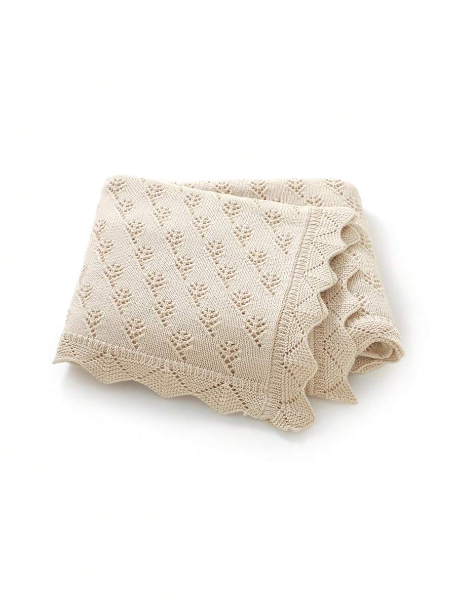 Chăn em bé dệt kim bằng cotton nguyên chất dùng được cả bốn mùa, khăn quấn cho trẻ sơ sinh, chăn xe đẩy viền ren, chăn mềm mại cho trẻ em, đồ dùng thiết yếu cho trẻ sơ sinh. - thẻ ánh sáng - Xem 1