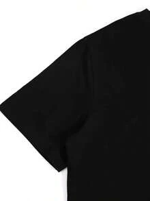 Camiseta con Gráfico de Ucrania |     Estampado Cultural Ucraniano con Letras Ucranianas, Escritura Tradicional Cirílica y Diseño de Cinta de Chernóbil - Top Casual de Manga Corta y Cuello Redondo para Verano y Primavera |     Ajuste Cómodo Lavable a Máquina para Uso Diario y Eventos Temáticos - Negro - Ver 3