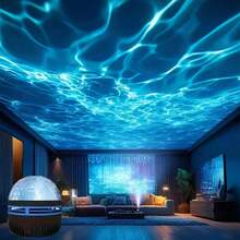 1 đèn LED đa năng hiệu ứng sóng nước, chạy bằng USB, đèn tạo không khí bầu trời sao có điều khiển từ xa, thích hợp cho phòng ngủ, phòng khách, quà tặng Halloween, Giáng sinh và các dịp lễ khác. - ánh sáng đa sắc - Xem 4