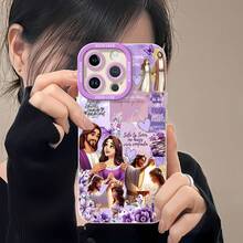 Jesús, mujer, mariposa morada, tema religioso.funda de teléfono Fundas compatibles con ,Apple,VIVO,OPPO,,, y Honor.Fabricadas en silicona TPU,ofrecen protección contra golpes y caídas.regalos para mamá - Blanco - Ver 6