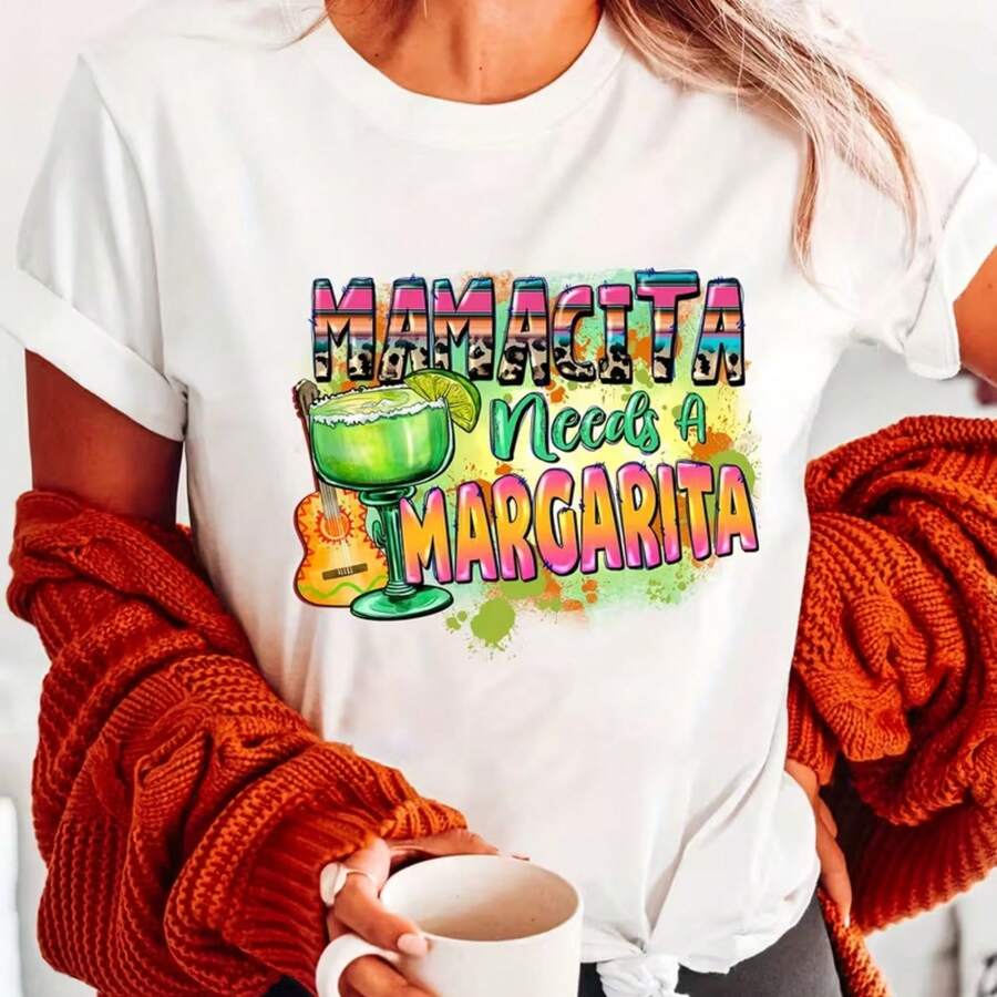 Printed T-Shirt For Men And Women - White - View 1