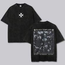 Black Templars, "No Pity, No Remorse, No Fear" T-Shirt, 40k, Rogal Dorn, Unisex T-Shirt, Gaming T-Shirt, Gift For Sci-Fi Fans, Clothing - 黑色 - 查看 5