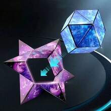 1pc 3D Infinity Cube Fidget Toy, Transformable Puzzle Cube Gift, Stress Relief Toy For Teens - Multicolor - View 3