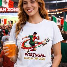 NUEVA Playera Deportiva Casual, Diseño de Jugador de Fútbol de Portugal, Tela Suave para Hombre y Mujer, Ideal para Hinchas, Uso Diario, Días de Partido y Fiestas Deportivas - Blanco - Ver 7