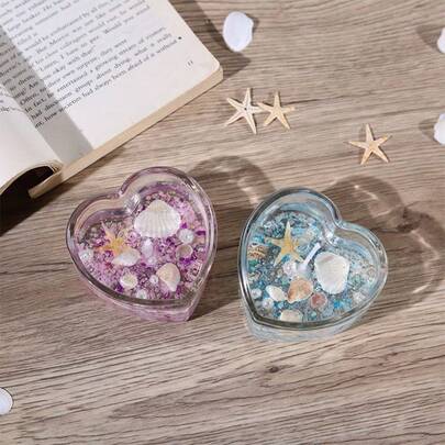 Healing Ocean Love Heart Jelly Candle, Handmade Creative Fragrance Candle, Gift For Valentine's Day