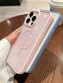 Estuche de carga magnético de lujo color rosa compatible con iPhone 17 16 15 14 13 12 11 Pro Plus Max Air XSmax XR X/Xs 7/8 Plus 7/8, estuche delgado de acrílico ultra claro, regalo de cumpleaños de primavera - Estilo 2 (1 pieza) - Ver 7