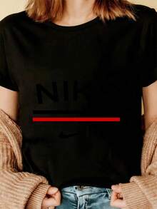 Dam-T-shirts - Svart - Visa 3