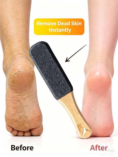 1pc Professional Foot File Tool, Foot Cleaning And Pedicure, Beechwood Callus Remover, Suitable For Cracked Heels, Removes Dead Skin And Calluses, Foot Care, Foot Scrubber, Professional Pedicure Tool, Suitable For Men And Women