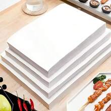 50/100 Sheets Disposable Silicone Baking Paper, Thick Food‑Grade Non‑Stick Oil‑Absorbing Parchment Paper, Heat Water Oil Resistant For Air Fryer Baking Grilling Cake BBQ Picnic Daily Kitchen Use - White - View 4