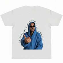 Oversize Cotton It's Not Clocking To You Belieber Coachella Streetwear Graphic Tees Unisex T-Shirt American Musical Gift Unisex Y2k Fashion Casual Top Trending - 白色 - 查看 1