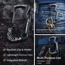 Bộ 1 móc khóa cắm trại ngoài trời, móc khóa carabiner bền chắc kèm vòng chìa khóa, thích hợp cho đi bộ đường dài, cắm trại, đạp xe - Phụ kiện ba lô ngoài trời chịu lực cao dùng để đựng chìa khóa, dụng cụ, đồ dùng - Bộ sắp xếp dây an toàn chắc chắn, thiết kế nhỏ gọn, cấu trúc được gia cố. - Nhiều màu - Xem 1