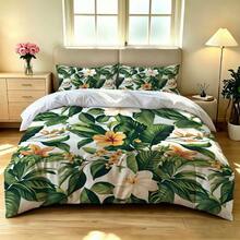Bộ ga trải giường 3 món họa tiết hoa lá (1 vỏ chăn + 2 vỏ gối, không kèm ruột chăn), phong cách Bohemian, mềm mại và thân thiện với da, phù hợp cho phòng ngủ, ký túc xá, khách sạn, mọi mùa, phù hợp với giường cỡ Twin/Full/Queen, món quà hoàn hảo cho bố mẹ và bạn bè. - Nhiều màu - Xem 5