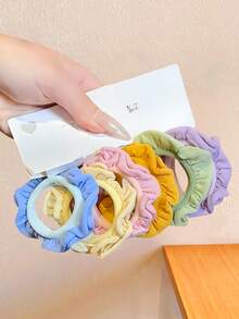 5/10/15pcs/Set Lazos para el cabello huecos multicolor - Adecuados para niñas y mujeres, material de malla suave con colores macaron frescos, aplicables para salidas diarias, vida universitaria, trayectos al trabajo y talla grande escenas, añade fácilmente elegancia dulce y simple a tu peinado - Multicolor - Ver 2