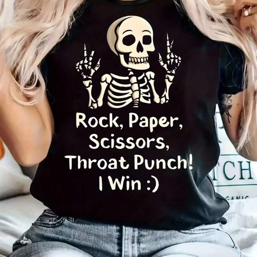 Camiseta impresa para hombres y mujeres - Negro - Ver 1