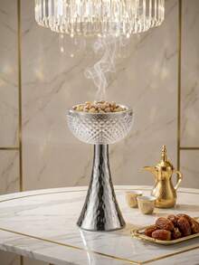 Elegant Fashion Incense Burner, Minimalist Hammered Metal Design, Luxury Bakul Incense Burner, Metal With Crystal. Silver/Gold/Black Incense Holder, Suitable For Home Decor, Smokeless Incense Rack, Perfect For Living Room, Bedroom, Yoga Room, Meditation Space, Gift - Crystal Luxury - View 8
