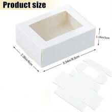 5/30pcs Mini Kraft Paper Boxes With Window, Suitable For Homemade Soap, Small Paper Gift Boxes For Candy, Cookies, Party Favors, Mother's Day - White - View 5