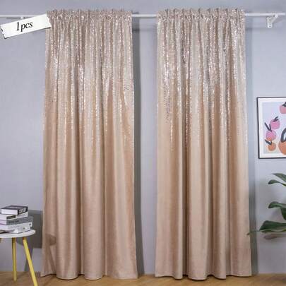 1 pieza Cortina de terciopelo negro moderno y lujoso, con estampado floral de lámina de oro/plata, fondo con lentejuelas brillantes, tamaño 140x250cm, semi-oscurecimiento, aislamiento térmico, insonorización, protección de privacidad, adecuado para sala de estar, dormitorio, comedor, fondo fotográfico para fiestas y bodas, decoración del hogar