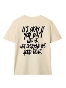 Women's Graphic Tee "I Don't Care If You Don't Like Me", Regular Fit Tee With Funny Phrase, Comfortable Sarcastic Crew Neck T-Shirt "Not Everyone Has Good Taste" Summer Tee In Black - 杏 - 查看 3