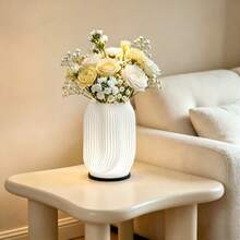 3D Printed LED Decorative Vase Lamp, USB Powered/3 Color Temperatures Dimmable, Suitable For Room, Office Desk, Living Room, Exhibition Hall, Multi-Scenario Lighting Decoration + Flower Arrangement, Plant Decor/Gift - Simple Style a - View 2