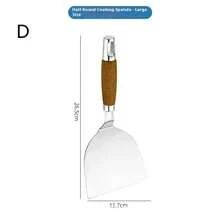 Espátula para cocinar carne con cabeza cuadrada de acero inoxidable, pala para Pizza, rascador para panqueques y carne, mango de madera, utensilios para barbacoa para Cocina - Ver 3