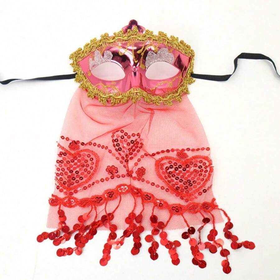 1 Full Face Princess Veil Mask Photography COS Stage Performance Makeup Dance Props - Xem 1