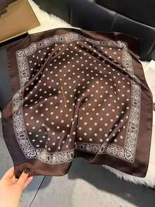 1 chiếc khăn trùm đầu/khăn quàng cổ nữ kiểu dáng thường ngày, họa tiết Paisley, phong cách Bohemian, phù hợp cho công sở, trường học, kỳ nghỉ biển, có thể phối cùng kính mắt, bông tai, vòng cổ. - Cà phê nâu - Xem 4