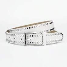 1 chiếc thắt lưng kiểu Y2K, thắt lưng đinh tán phong cách Punk unisex, thắt lưng khóa ghim bằng da PU, thắt lưng quần kim loại phong cách Hip Hop, viền đinh tán hai hàng, phù hợp với áo khoác da phong cách Punk, quần jeans, Halloween, mùa hè, mùa thu đi học. - Nhiều màu - Xem 15