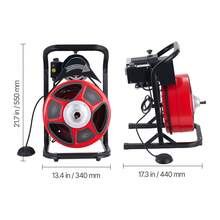 Drain Cleaner Machine 50 FT X 1/2 Inch, Manual Feed Sewer Snake Auger With 4 Cutters & Air-Activated Foot Switch For 2" To 6" Pipes - 查看 10