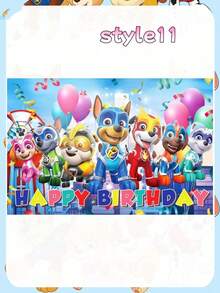 Paw Patrol 1件装卡通汪汪队生日背景幕布，节日派对装饰，场景布置道具，汪汪队卡通生日横幅，完美派对装饰，惊喜礼物，适合粉丝节日派对装饰，送给朋友的最佳节日礼物，派对氛围装饰，完美派对装饰，家居装饰，完美房间装饰，圣诞礼物，情人节礼物，理想的朋友生日庆祝礼物，纪念品，女士纪念品，可爱美学 - 彩色 - 查看 22