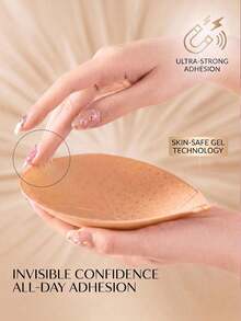 Women's Reusable Strapless Adhesive Bra, Invisible Backless Seamless Push Up Bra Suitable For Low-Cut Dresses, Weddings, Backless Outfits And Parties, No Trace - Apricot - View 3