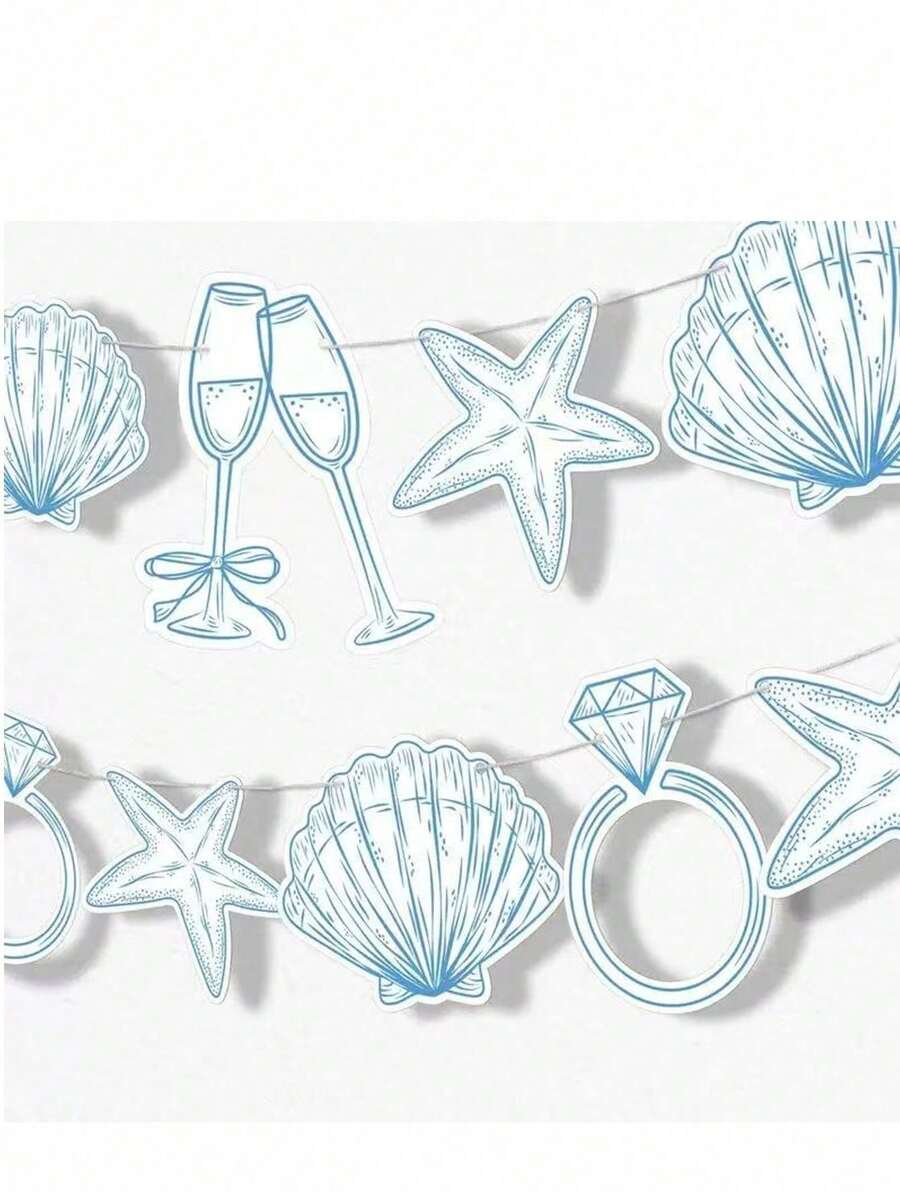 一組「Last Toast On The Coast」橫幅,藍色海灘新娘或單身派對用品,適用於夏季海洋主題生日派對、畢業派對用品、婚禮裝飾、單身派對、單身派對裝飾 - 查看 1