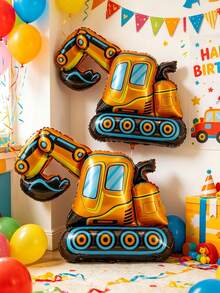 Cartoon Excavator Aluminum Foil Balloon, Children's Outdoor Toy Balloon, Towing Construction Vehicle Balloon, Birthday Gift Balloon - Multicolor - View 6